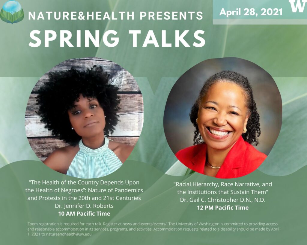 Jennifer D. Roberts and Gail C. Christopher are pictured against a backdrop of green plants.