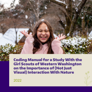 A child plays in snow