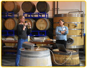 Sarah Brandt gives a talk at the October 2025 Nature and Health dinner