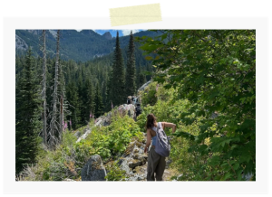 Anika hiking at Lake Pratt